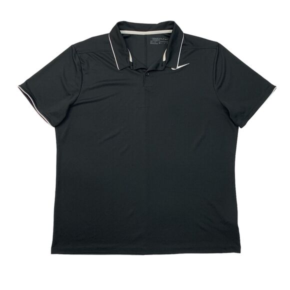 Nike Polo Shirt Mens Extra Large Black Dry Golf Victory Standard Fit Performance - Picture 1 of 13